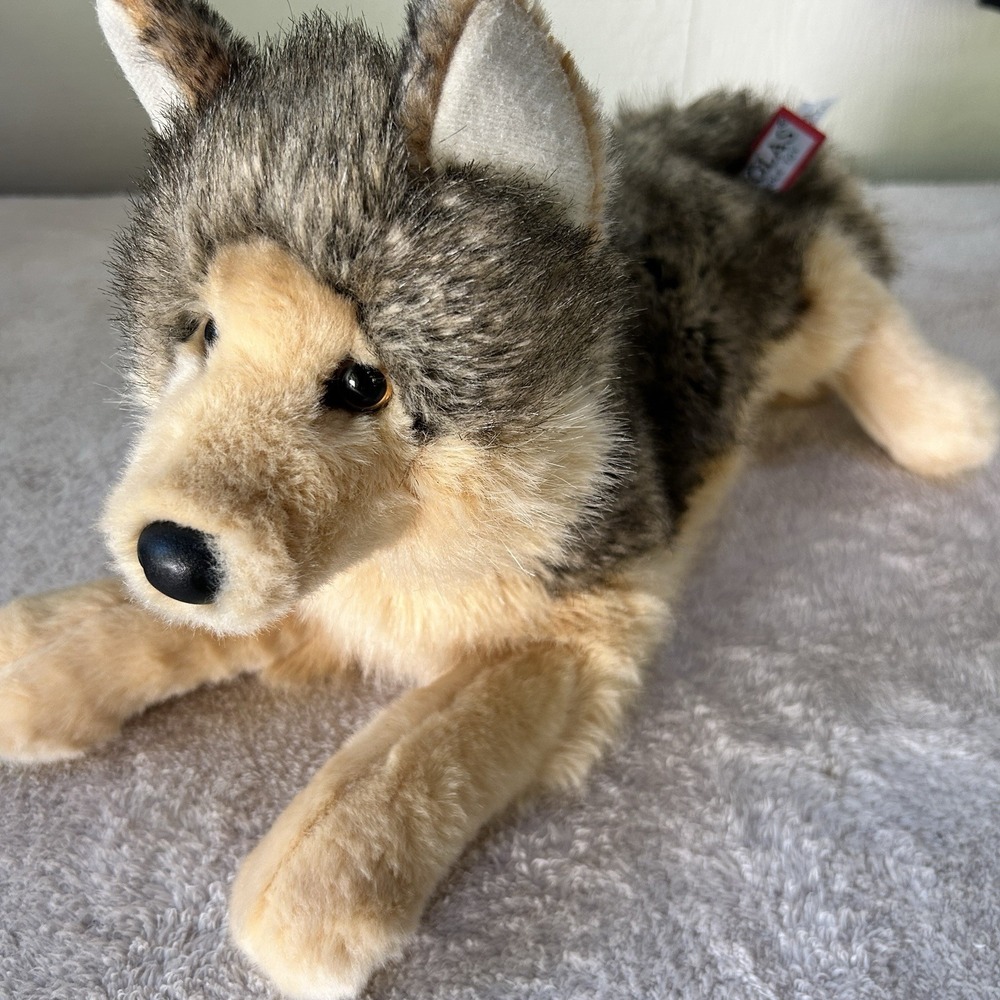 Douglas Cuddle Toy Alder Dlux Wolf Realistic Plush Stuffed Animal #1895 Retired
